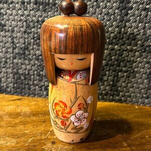 Vintage Japanese Kokeshi wood doll.